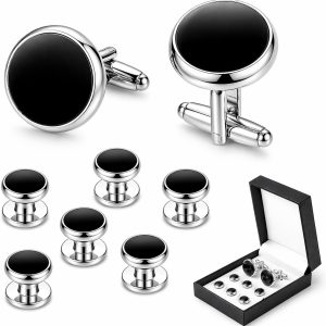 Stainless Steel Cufflinks and Studs Set