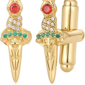 Sword Cufflinks with Sterling Silver Detail