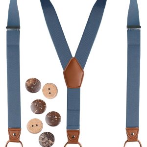 Y-Back Elastic Suspenders with Button Ends