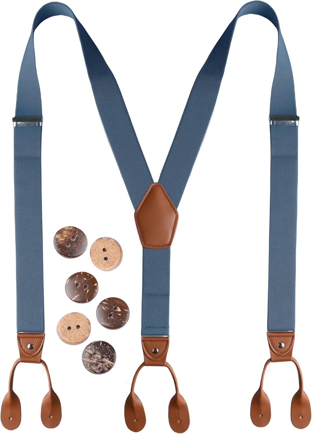Y-Back Elastic Suspenders with Button Ends